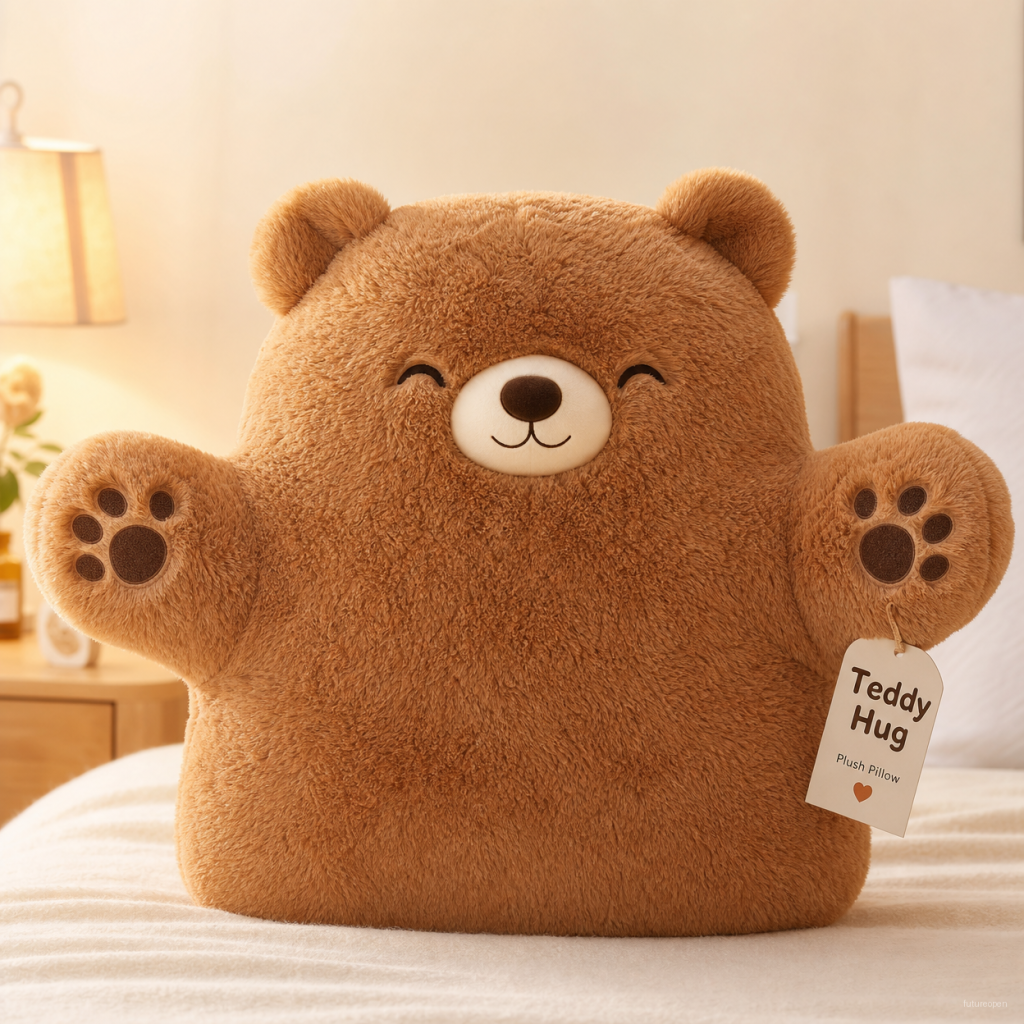 Teddy Hug Plush Pillow