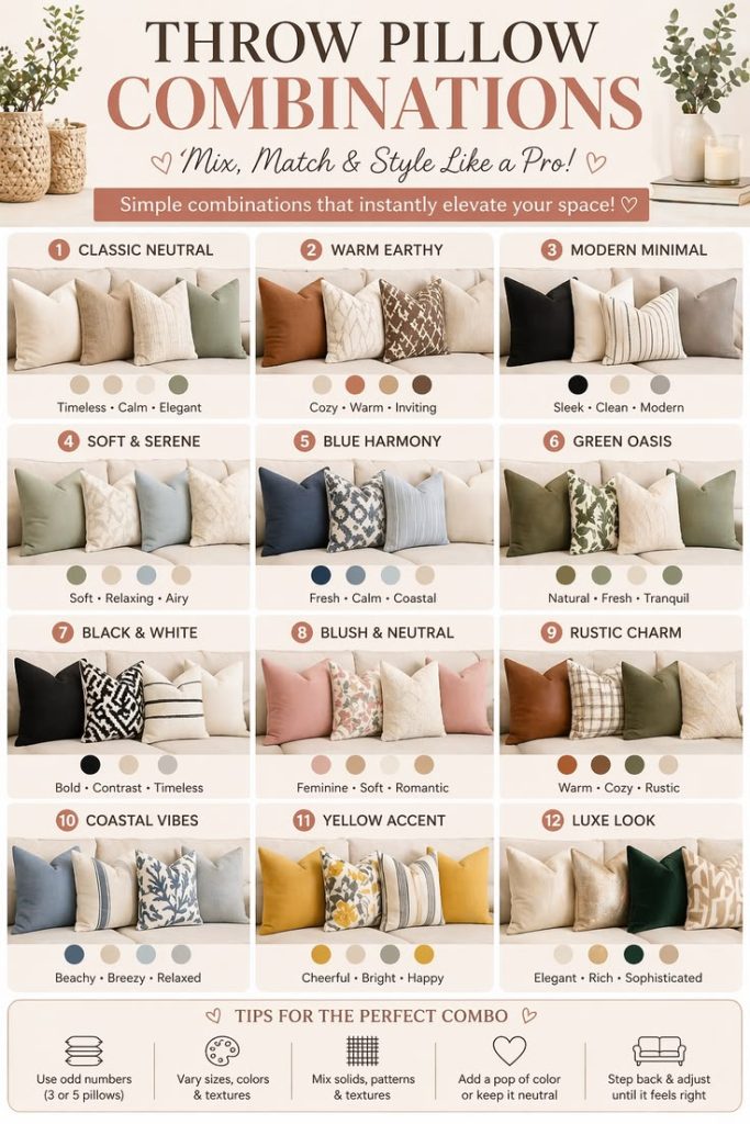 How to Arrange Decorative & Throw Pillows Like an Interior Designer